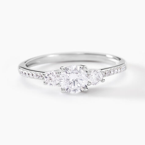 Bague Mallory Argent Blanc Oxyde De Zirconium - Bagues avec pierre Femme | Histoire d&rsquo;Or