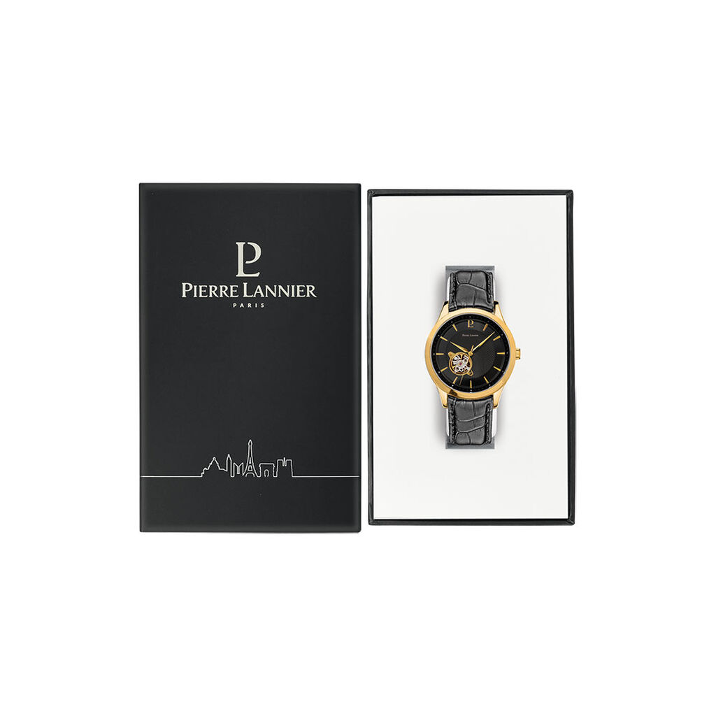 Montre Pierre Lannier Fleuret Noir - Montres Homme | Histoire d&rsquo;Or
