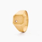 Chevali&egrave;re Malcolm Carree Or Jaune Oxyde De Zirconium - Bagues solitaires Homme | Histoire d&rsquo;Or