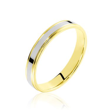 Alliance Beatrice Ruban Plat Or Bicolore