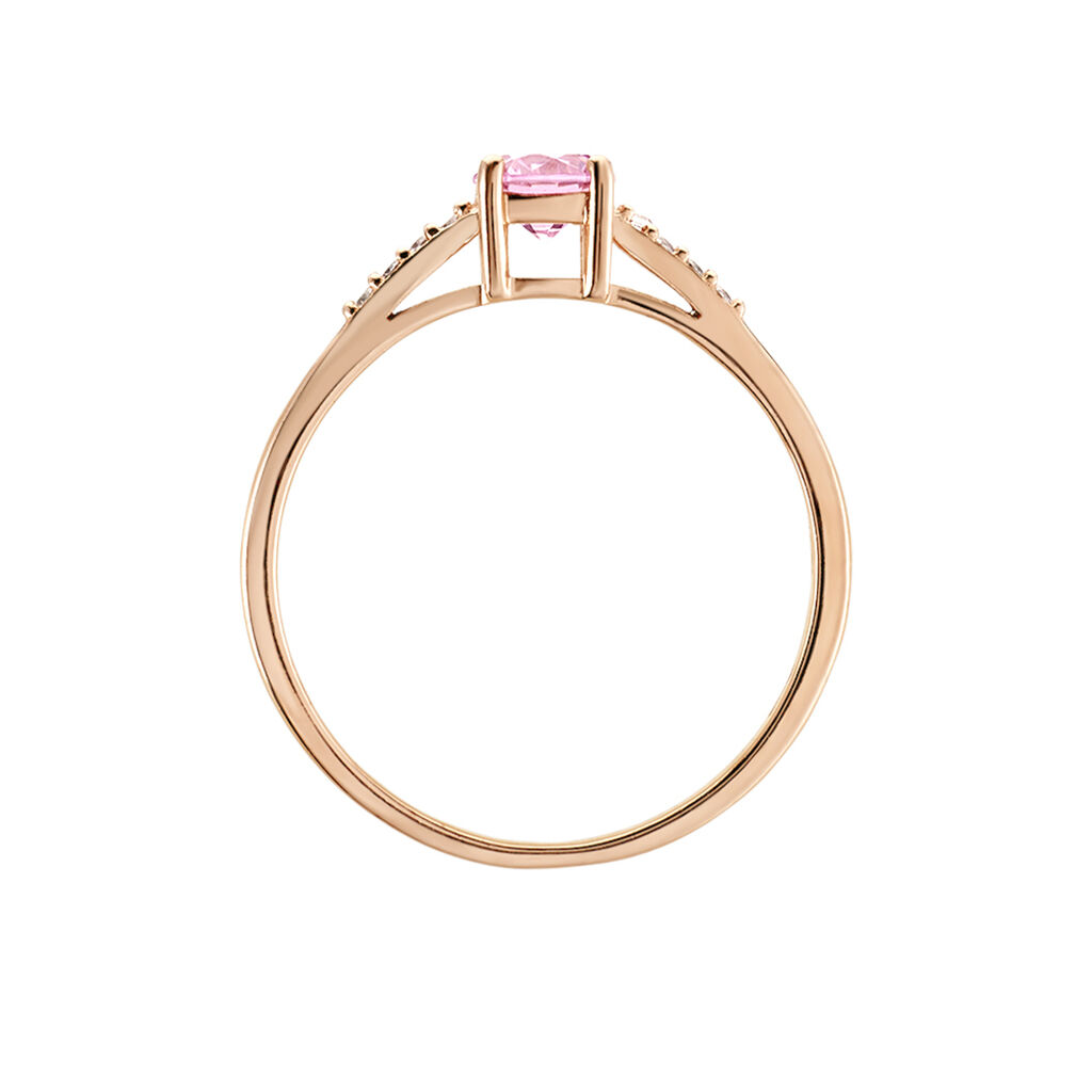 Bague Rio Argent Rose Oxyde De Zirconium - Bagues de fian&ccedil;ailles ronde Femme | Histoire d&rsquo;Or