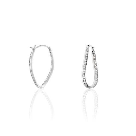 Créoles Desya Argent Blanc Oxyde De Zirconium - Boucles d'oreilles créoles Femme | Histoire d’Or