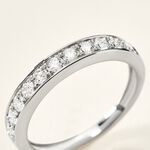 Demi Alliance Rhea Platine Blanc Diamant - Alliances Femme | Histoire d&rsquo;Or