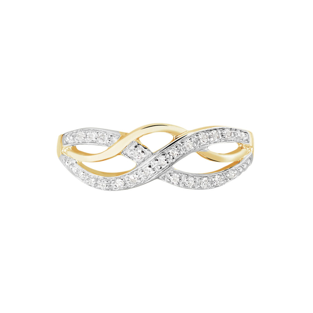 Bague Vaguelette Or Jaune Diamant - Bagues avec pierre Femme | Histoire d’Or