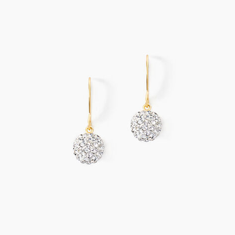 Boucles D'oreilles Pendantes Or Jaune Fidelia Cristal - Boucles d'oreilles pendantes Femme | Histoire d’Or