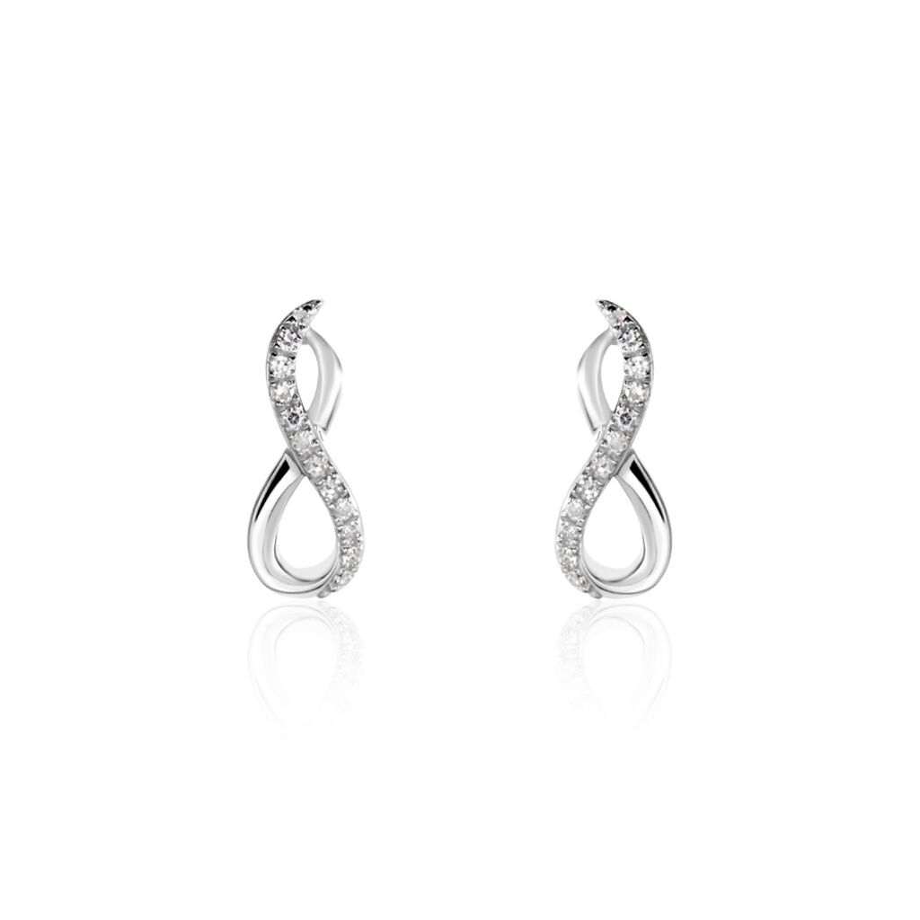 Boucles D'oreilles Puces Osanna Or Blanc Diamants - Clous d'oreilles Femme | Histoire d’Or