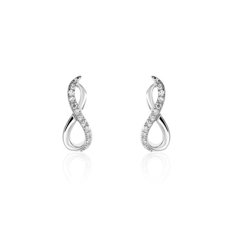 Boucles D'oreilles Puces Osanna Or Blanc Diamants - Clous d'oreilles Femme | Histoire d’Or