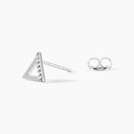 Boucles D'oreilles Puces Lorena Argent Blanc Oxyde De Zirconium - Boucles d'oreilles fantaisie Femme | Histoire d&rsquo;Or