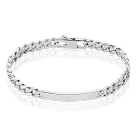 Bracelet Identité Casper Maille Gourmette Argent Blanc - Gourmettes Homme | Histoire d’Or