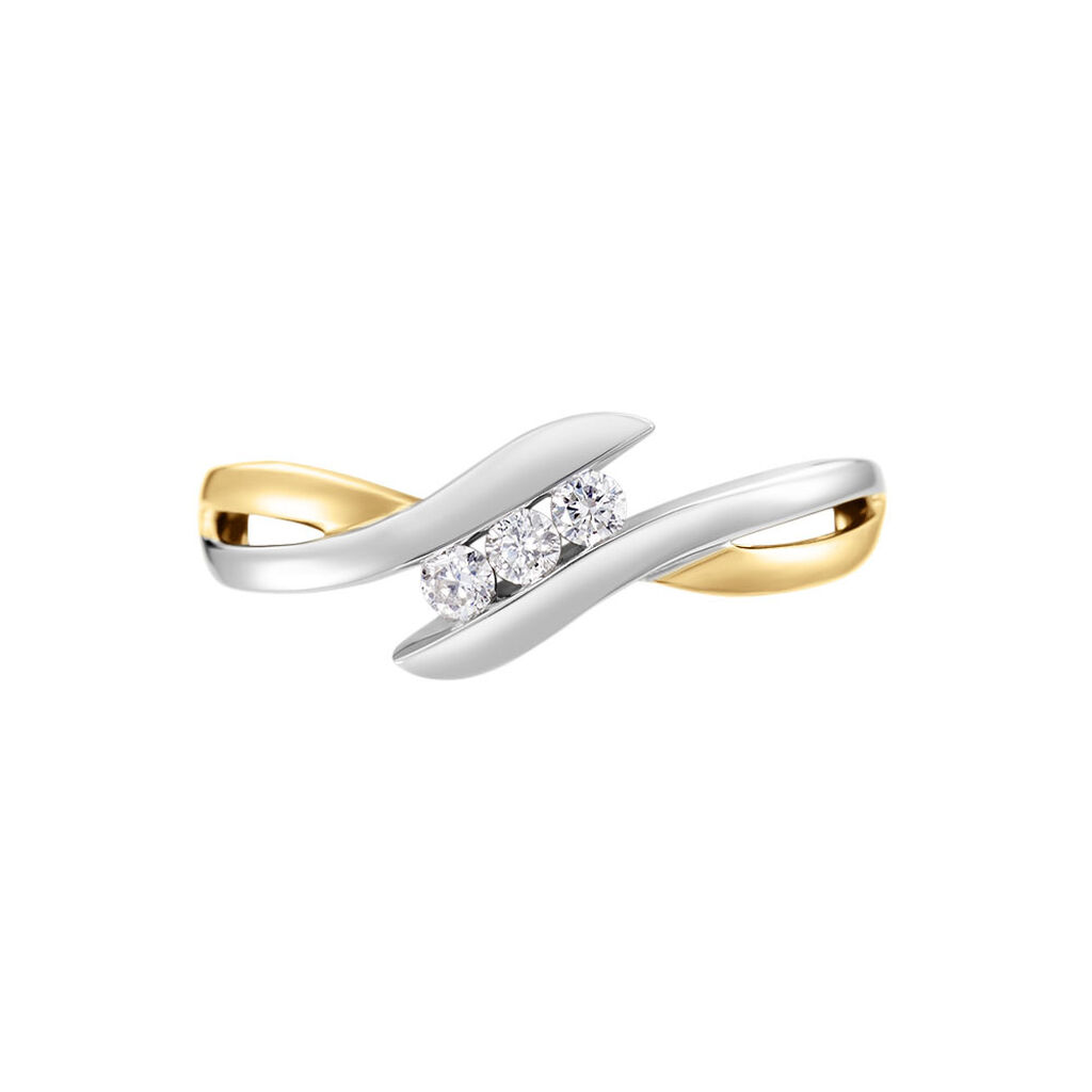 Bague Sharron Or Bicolore Diamant Blanc - Bagues avec pierre Femme | Histoire d’Or