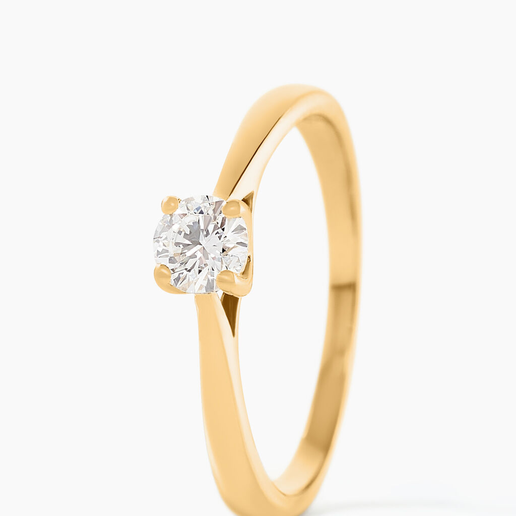 Bague Solitaire Or Jaune Aphrodite Diamant - Bagues solitaires Femme | Histoire d&rsquo;Or