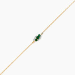 Bracelet Trinitie Or Jaune Emeraude Diamant - Bracelets Femme | Histoire d&rsquo;Or