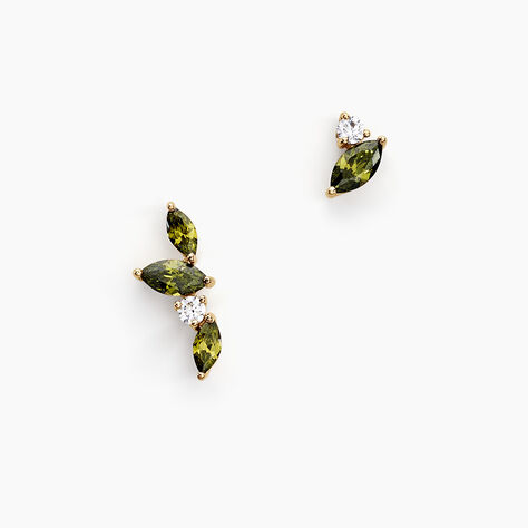 Boucles D'oreilles Puces Paulia Plaqué Or Jaune Oxyde De Zirconium - Boucles d'oreilles fantaisie Femme | Histoire d’Or