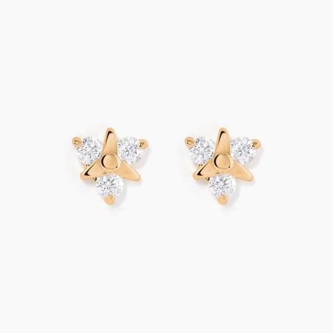 Boucles D'oreilles Puces Plaqué Or Jacinth Oxyde De Zirconium - Boucles d'oreilles fantaisie Femme | Histoire d’Or