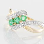 Bague Simma Or Jaune Diamant Et Emeraude - Bagues avec pierre Femme | Histoire d&rsquo;Or