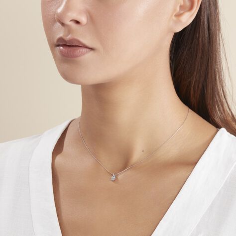Collier Teresa Or Blanc Topaze Et Diamant - Colliers Femme | Histoire d’Or