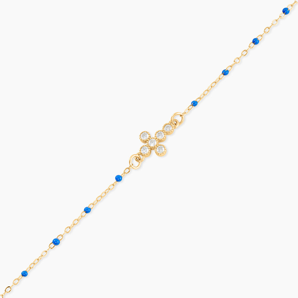 Bracelet Polka Argent Jaune Oxyde De Zirconium - Bracelets Femme | Histoire d&rsquo;Or