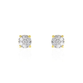 Boucles D'oreilles Puces Charlene Or Jaune Diamant Synthetique - Clous d'oreilles Femme | Histoire d’Or