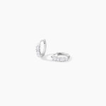 Cr&eacute;oles Argent Blanc Derren Oxydes De Zirconium - Boucles d'oreilles cr&eacute;oles Femme | Histoire d&rsquo;Or