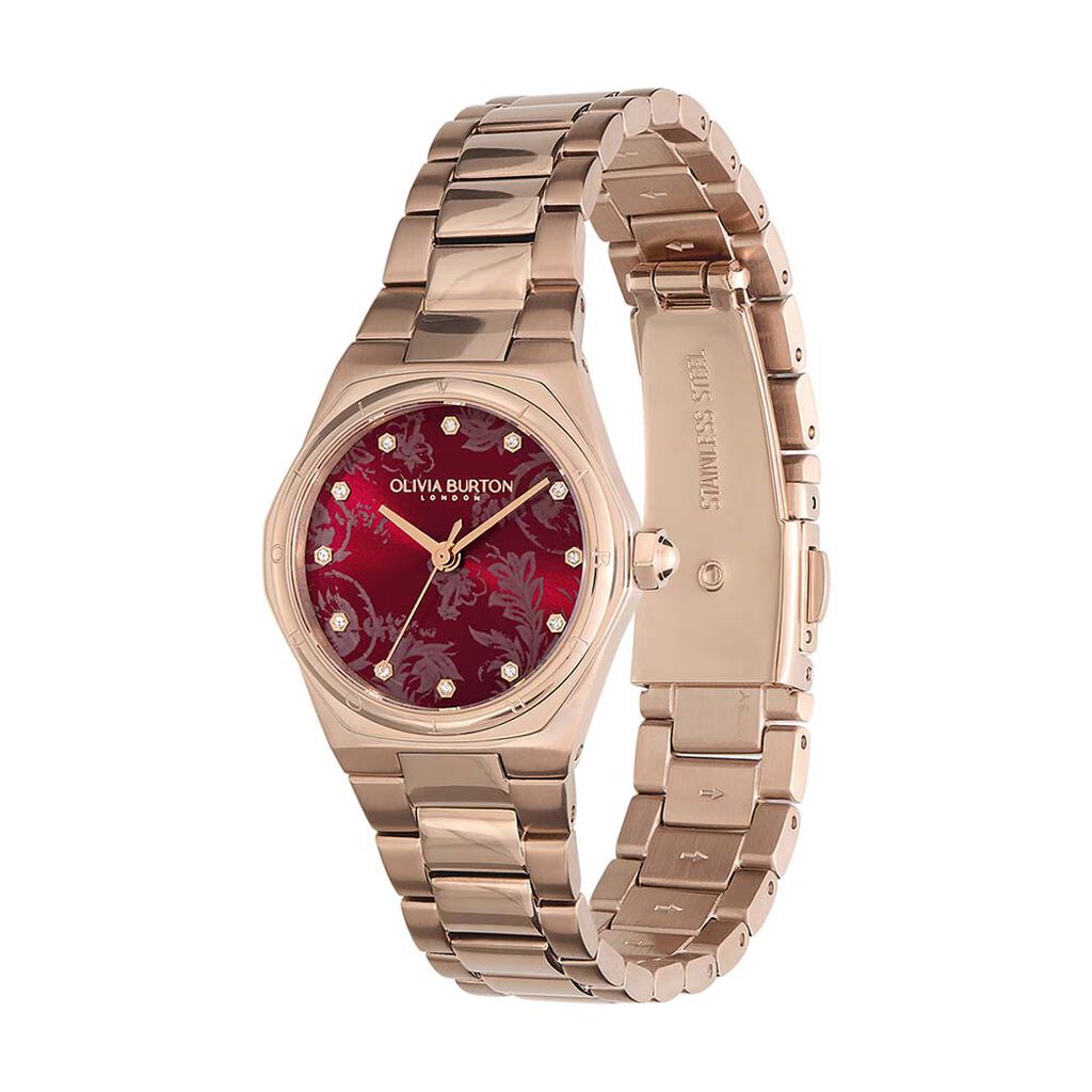 Montre Olivia Burton Mini Hexa Bordeaux - Montres Femme | Histoire d’Or