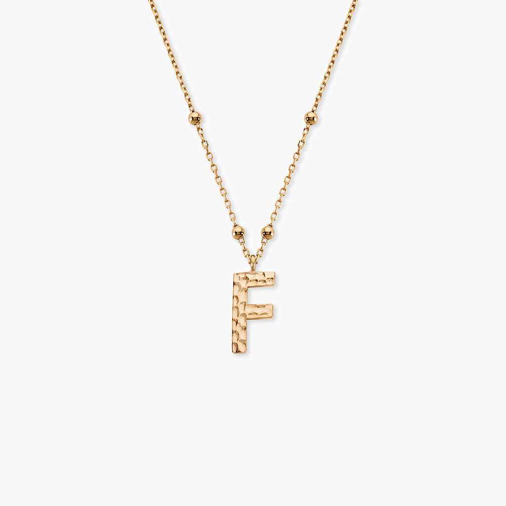Collier Plaqu&eacute; Or Jaune Lettra - Colliers fantaisie Femme | Histoire d&rsquo;Or