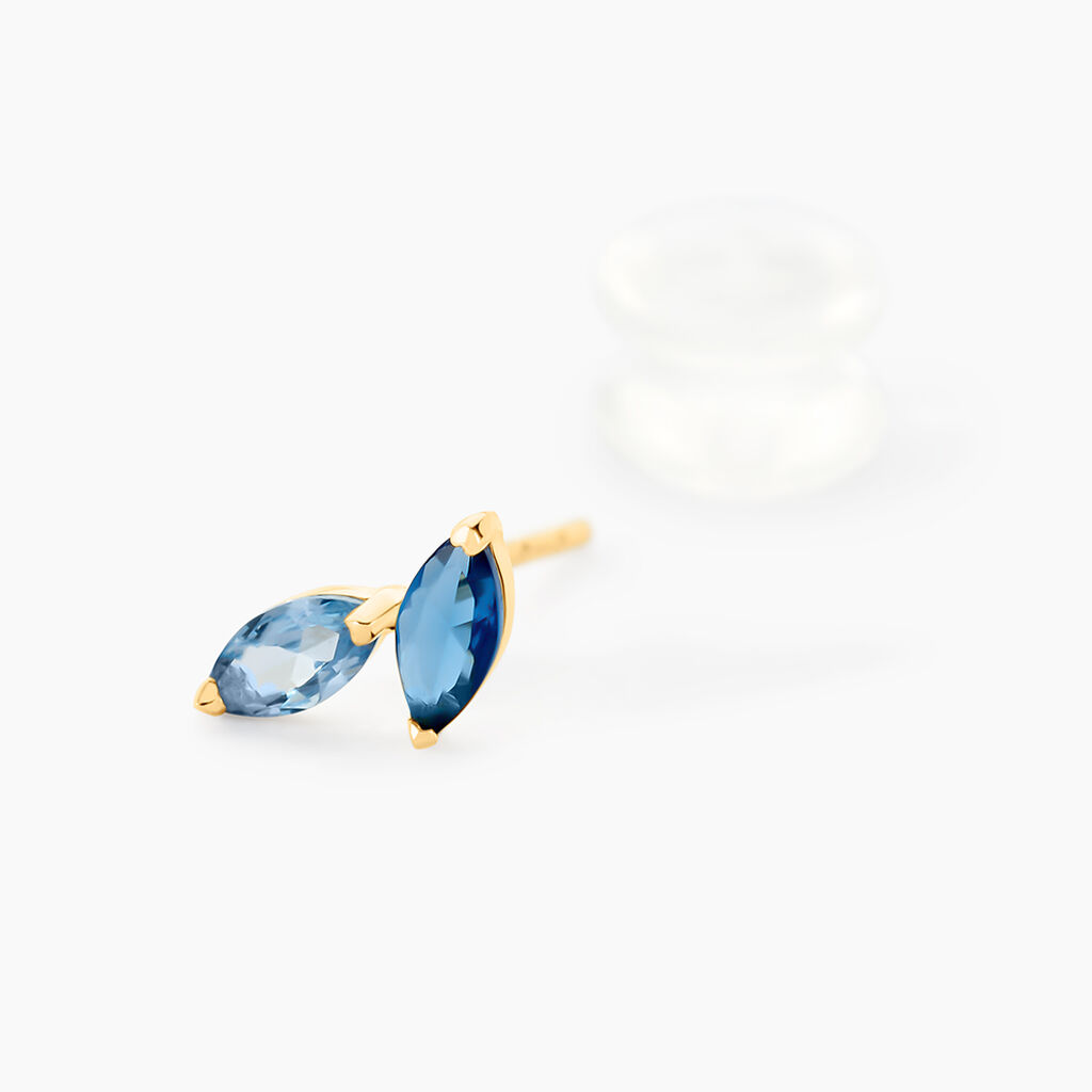 Boucles D'oreilles Puces Pelya Or Jaune Oxyde De Zirconium - Clous d'oreilles Femme | Histoire d’Or