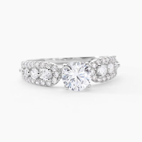 Bague Solitaire Sarah Or Blanc Oxyde De Zirconium - Bagues solitaires Femme | Histoire d&rsquo;Or
