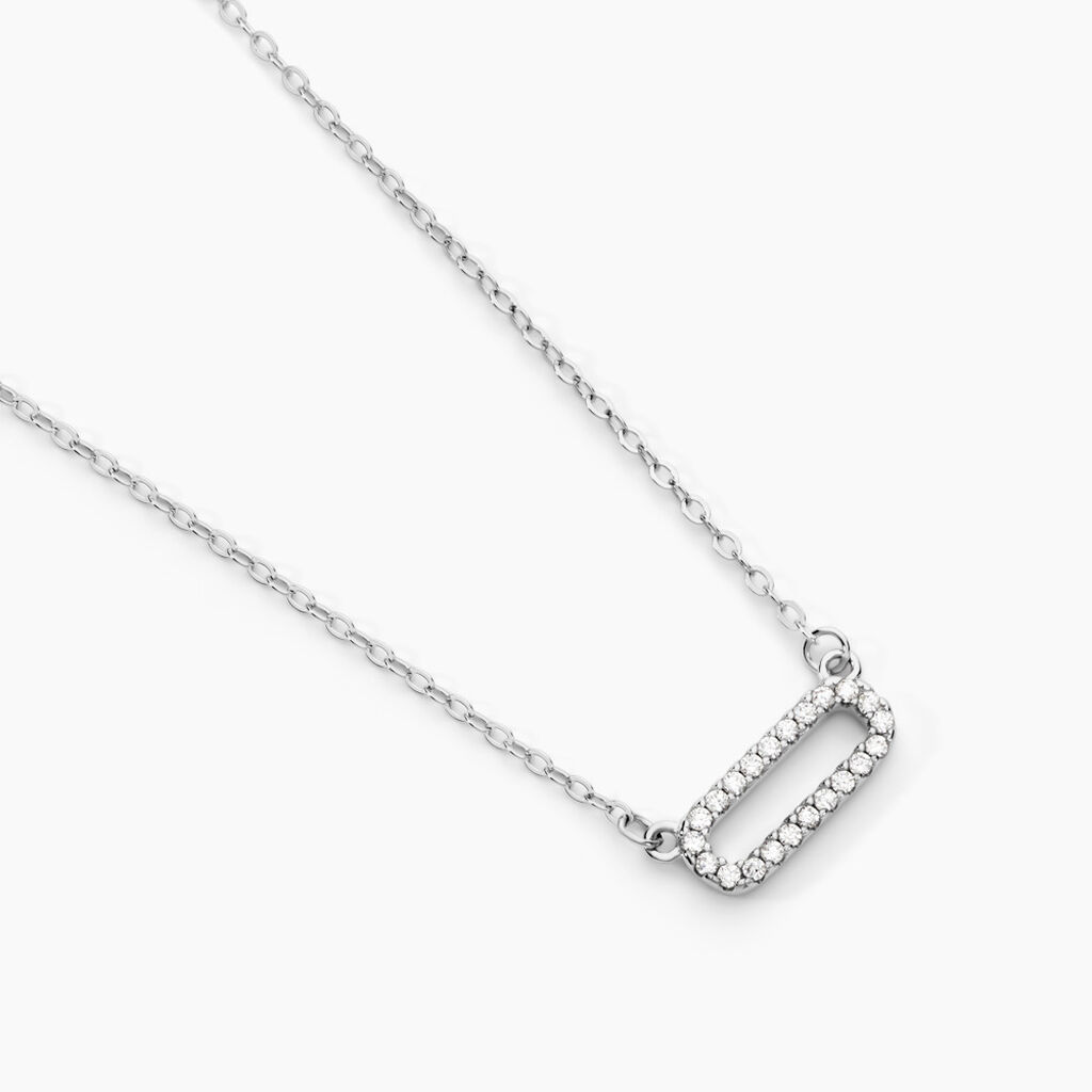 Collier Canelle Argent Blanc Oxyde De Zirconium - Colliers fantaisie Femme | Histoire d&rsquo;Or