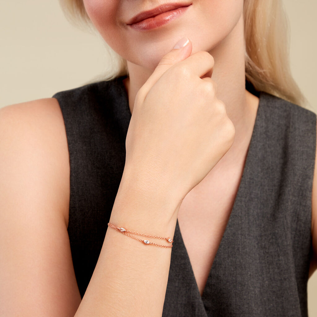 Bracelet Giulette Argent Rose Oxyde De Zirconium - Bracelets Femme | Histoire d’Or