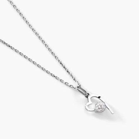 Collier Romance Or Blanc Oxyde De Zirconium - Colliers Femme | Histoire d&rsquo;Or