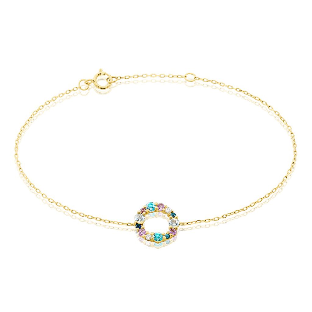 Bracelet Iris Or Jaune Topaze Améthyste