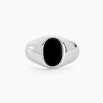 Chevali&egrave;re Amaurie Argent Blanc Onyx - Bagues solitaires Homme | Histoire d&rsquo;Or