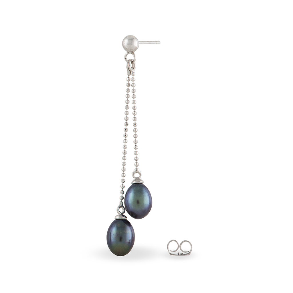 Boucles D'oreilles Pendantes Axell Argent Blanc Perle De Culture - Boucles d'oreilles fantaisie Femme | Histoire d’Or