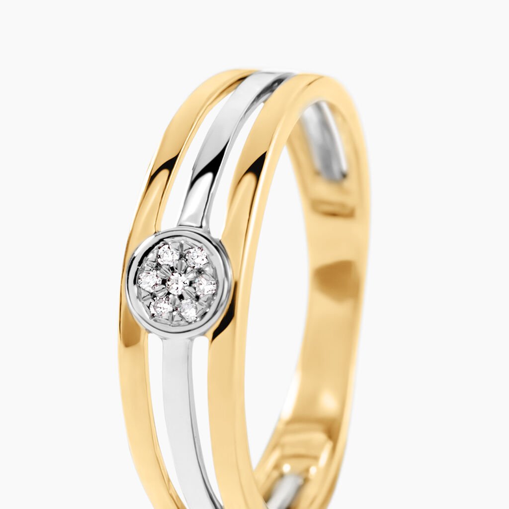 Bague Elsa Or Bicolore Diamant - Bagues avec pierre Femme | Histoire d&rsquo;Or