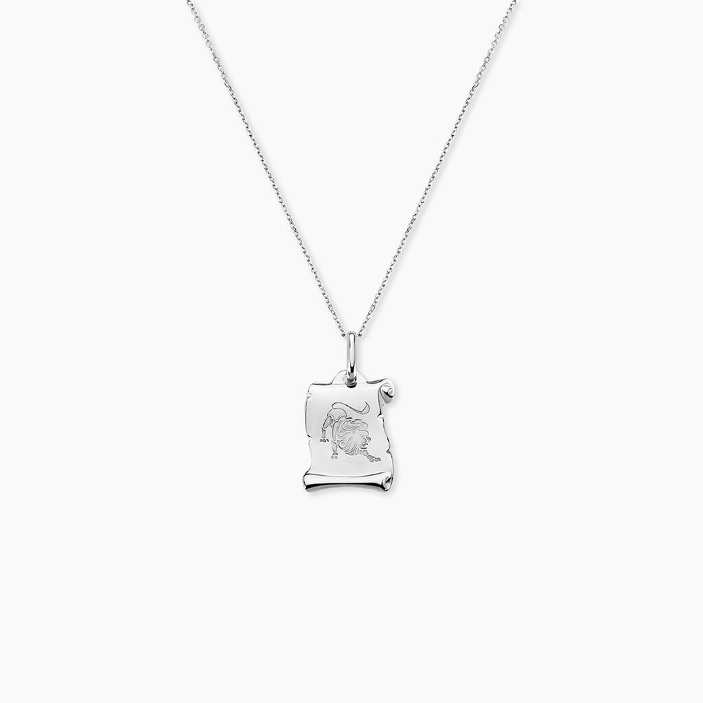 Pendentif Zodiaque Parchemin Argent Blanc - Pendentifs Zodiaque Famille | Histoire d&rsquo;Or