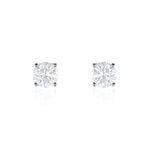 Boucles D'oreilles Puces 4 Griffes Or Blanc Diamant Synthetique - Clous d'oreilles Femme | Histoire d&rsquo;Or