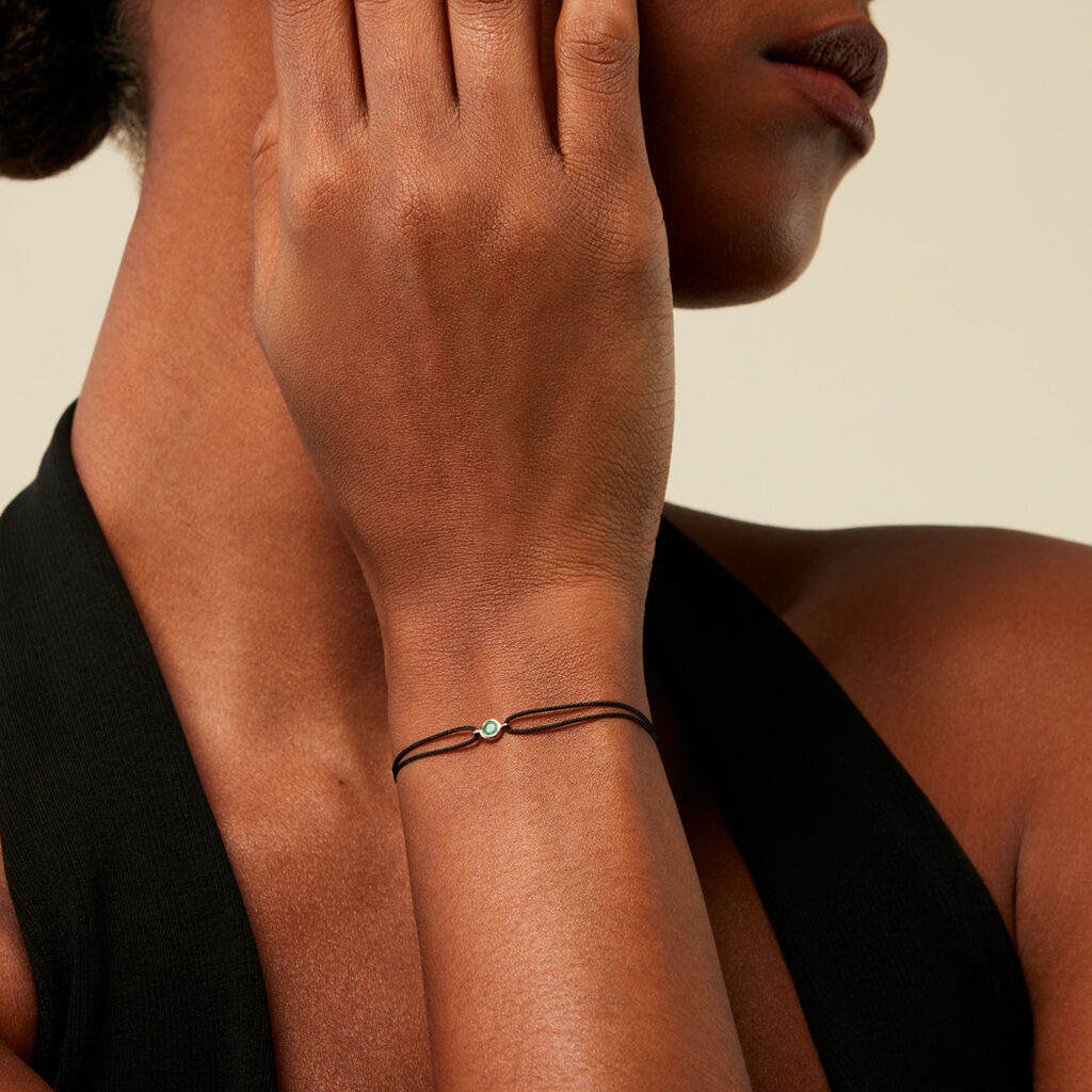 Bracelet Tere Or Jaune Emeraude - Bracelets cordon Femme | Histoire d&rsquo;Or