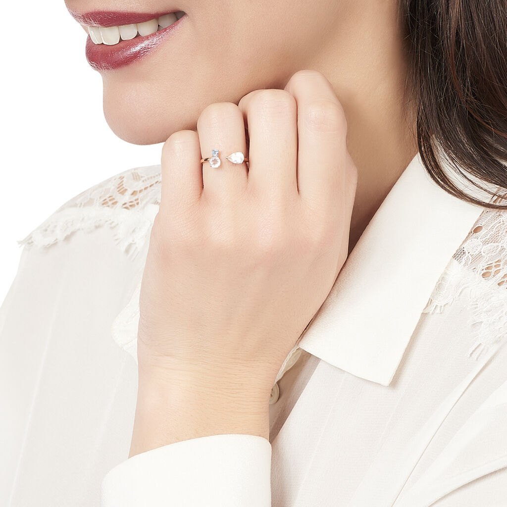 Bague Belen Or Rose Topaze Et Quartz - Bagues avec pierre Femme | Histoire d’Or