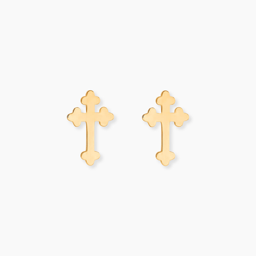Boucles D'Oreilles Puces Lavonne Or Jaune - Clous d'oreilles Unisex | Histoire d&rsquo;Or