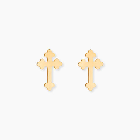 Boucles D'Oreilles Puces Lavonne Or Jaune - Clous d'oreilles Unisex | Histoire d&rsquo;Or
