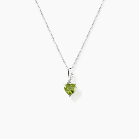 Collier Or Blanc Clothilde Péridot - Colliers Femme | Histoire d’Or