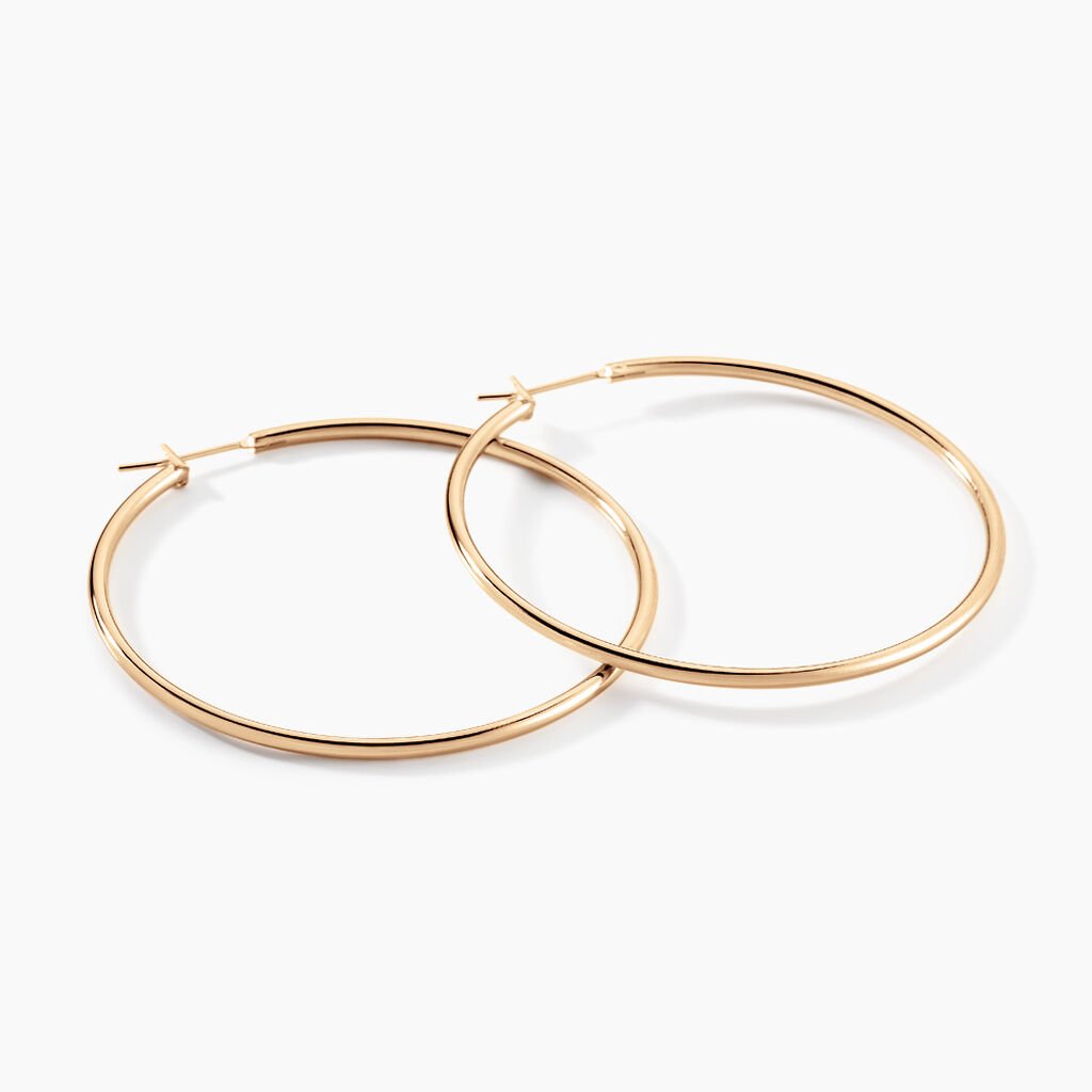 Cr&eacute;oles Ada Lisse Plaqu&eacute; Or Jaune - Boucles d'oreilles cr&eacute;oles Femme | Histoire d&rsquo;Or