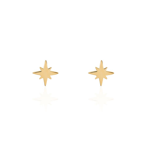 Boucles D'oreilles Puces Alisee Plaqué Or Jaune - Boucles d'Oreilles Etoile Femme | Histoire d’Or