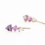 Boucles D'oreilles Lauressa Or Rose Amethyste Violet Oxyde - Clous d'oreilles Femme | Histoire d&rsquo;Or