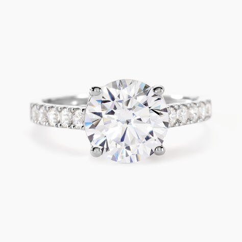 Bague Solitaire Terese Or Blanc Oxyde De Zirconium - Bagues solitaires Femme | Histoire d&rsquo;Or