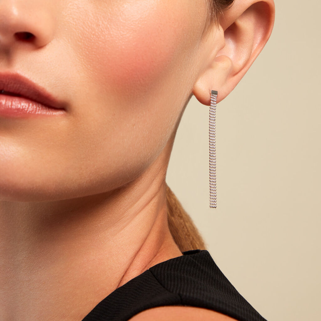Boucles D'oreilles Pendantes Kelline Argent Blanc - Boucles d'oreilles fantaisie Femme | Histoire d’Or