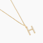 Pendentif Lettre H Or Jaune Oxyde - Pendentifs empierr&eacute;s Famille | Histoire d&rsquo;Or