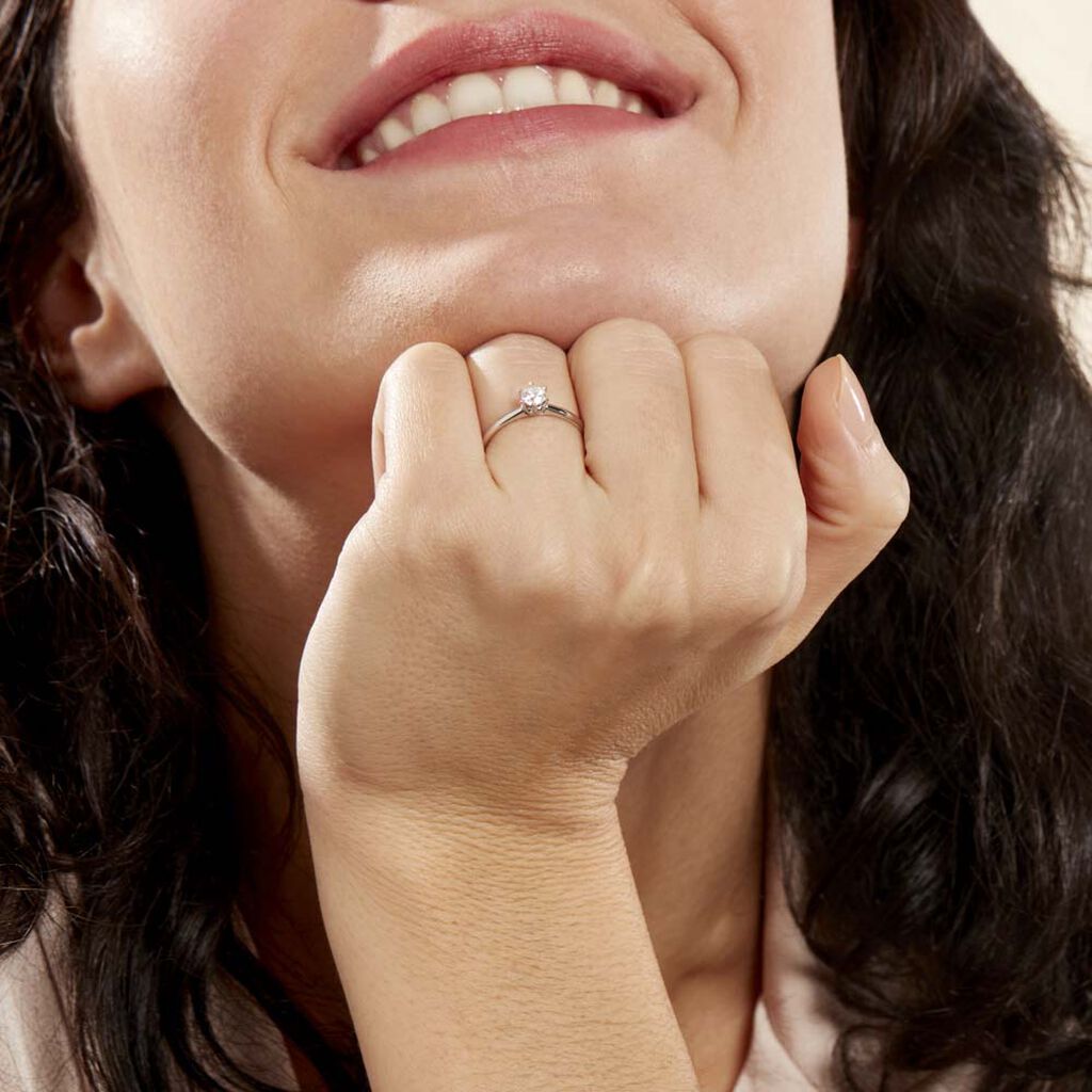 Bague Solitaire Samantha Or Blanc Diamant - Bagues solitaires Femme | Histoire d’Or