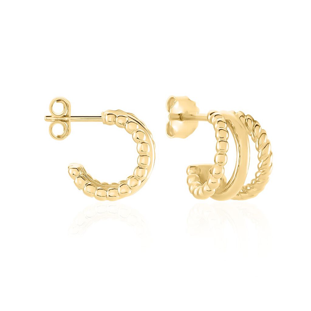 Créoles Timmy Plaqué Or Jaune - Boucles d'oreilles créoles Femme | Histoire d’Or