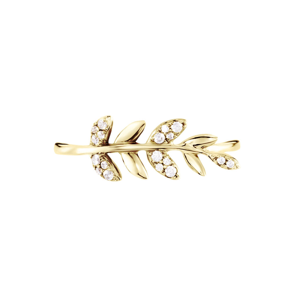 Bague Or Jaune Nahia Oxydes De Zirconium - Bagues avec pierre Femme | Histoire d’Or